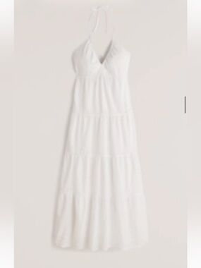 Women's Low-Cut Halter Tiered Maxi Dress